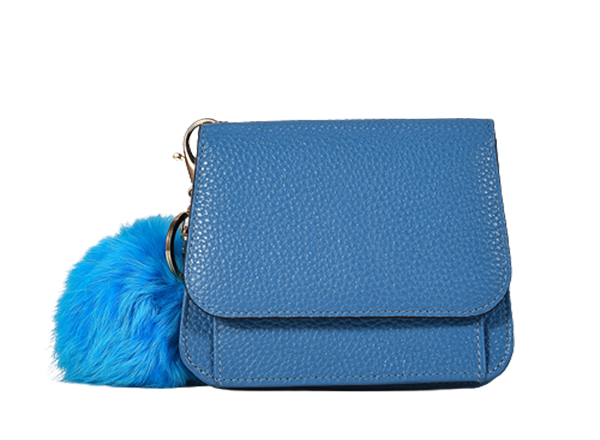 Pompom cute purse cowhide coin bag