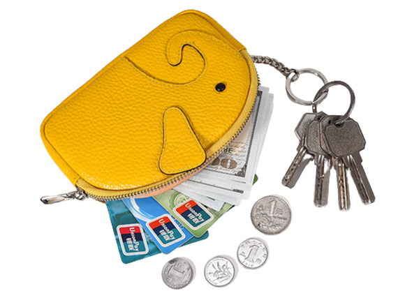 Cartoon Elephant Mini Leather Wallet