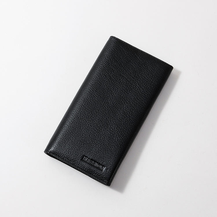 Black long wallet front and back profile
