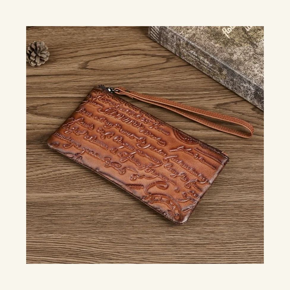 Vintage leather coin purse for OEM small leather goods development