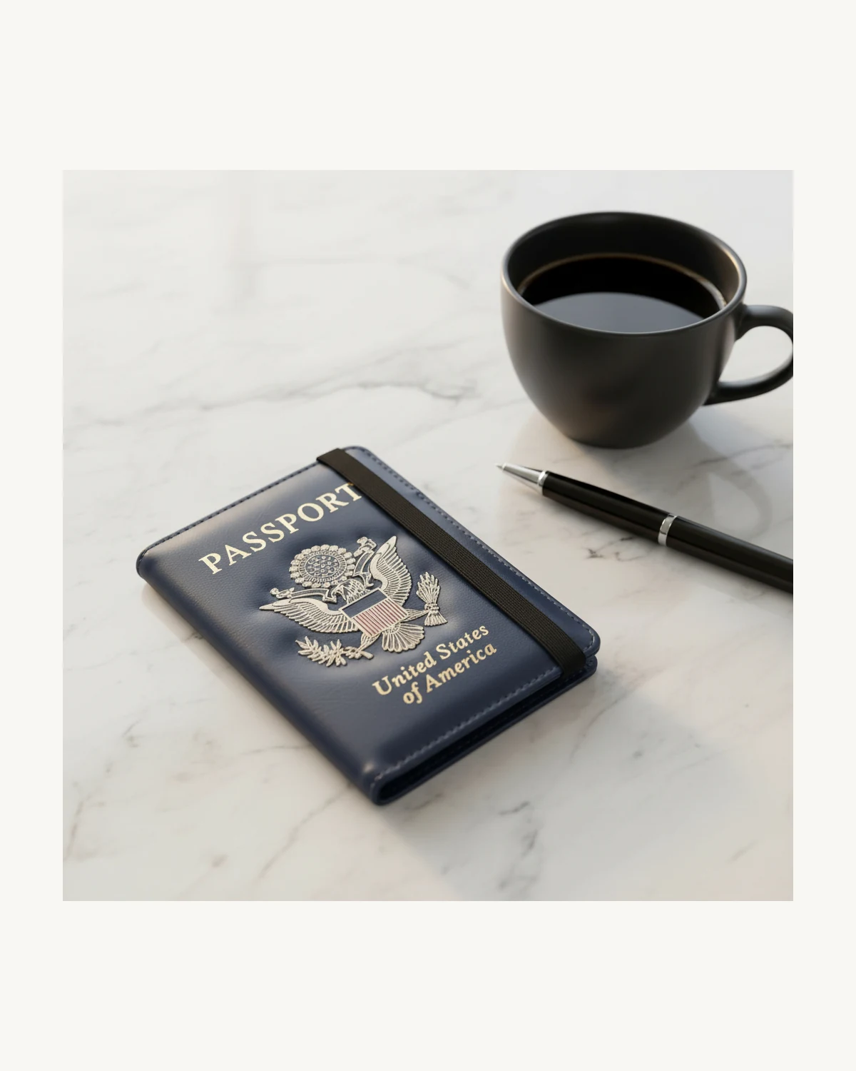 Leather passport holder styled for travel accessory OEM projects