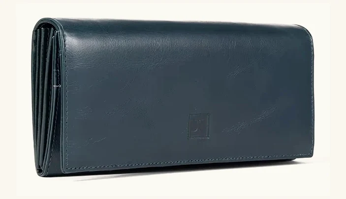 Navy long women's wallet