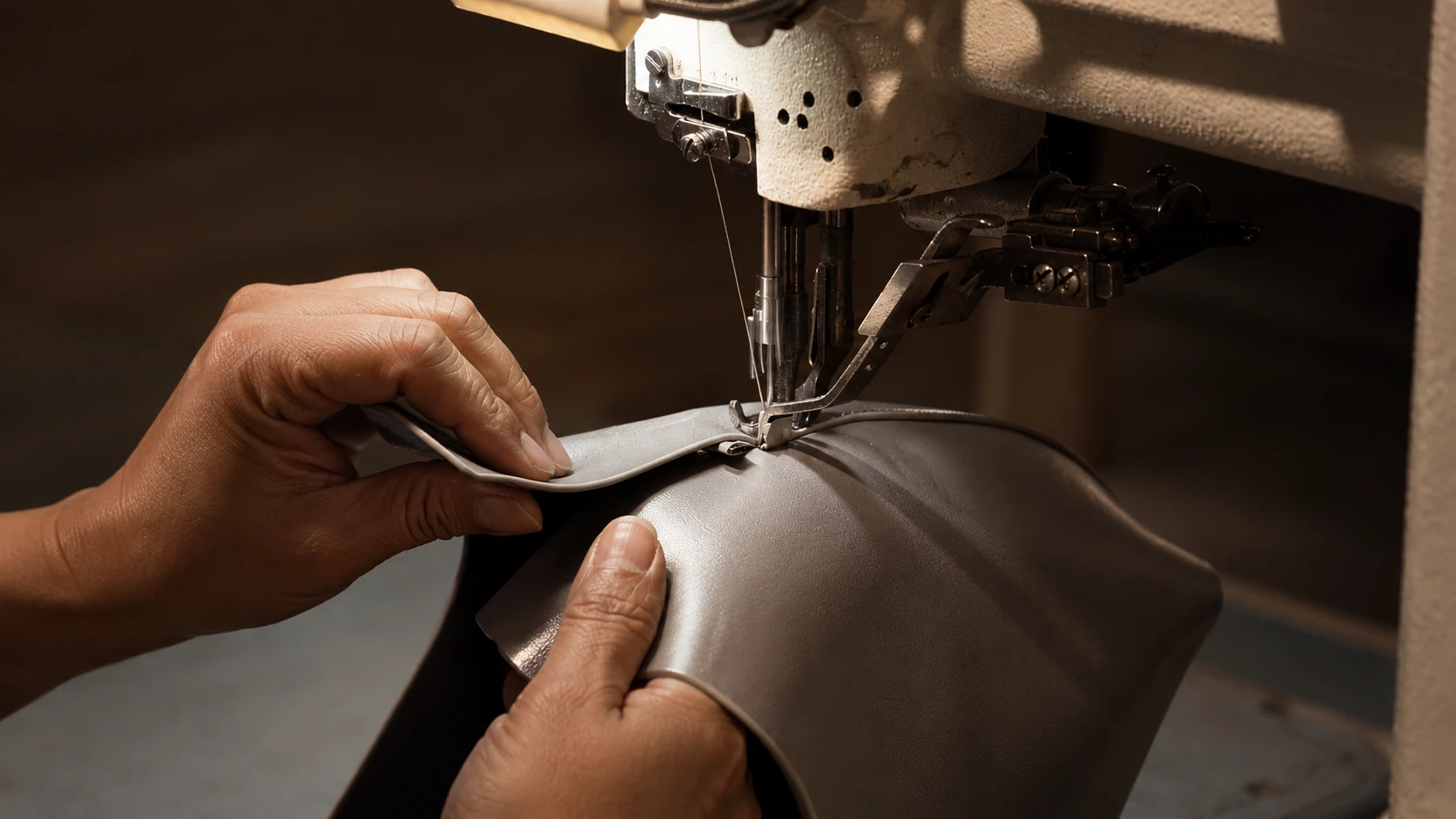Leather goods stitching process